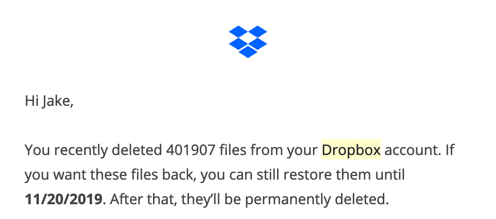 Deleting 401,907 files from Dropbox... 😬